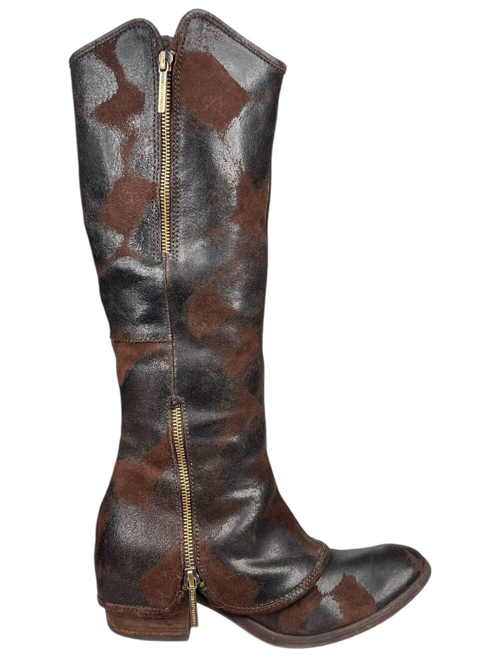 Donald J Pliner Women’s Devi Brown Saddle Suede Riding Boots Size US 7